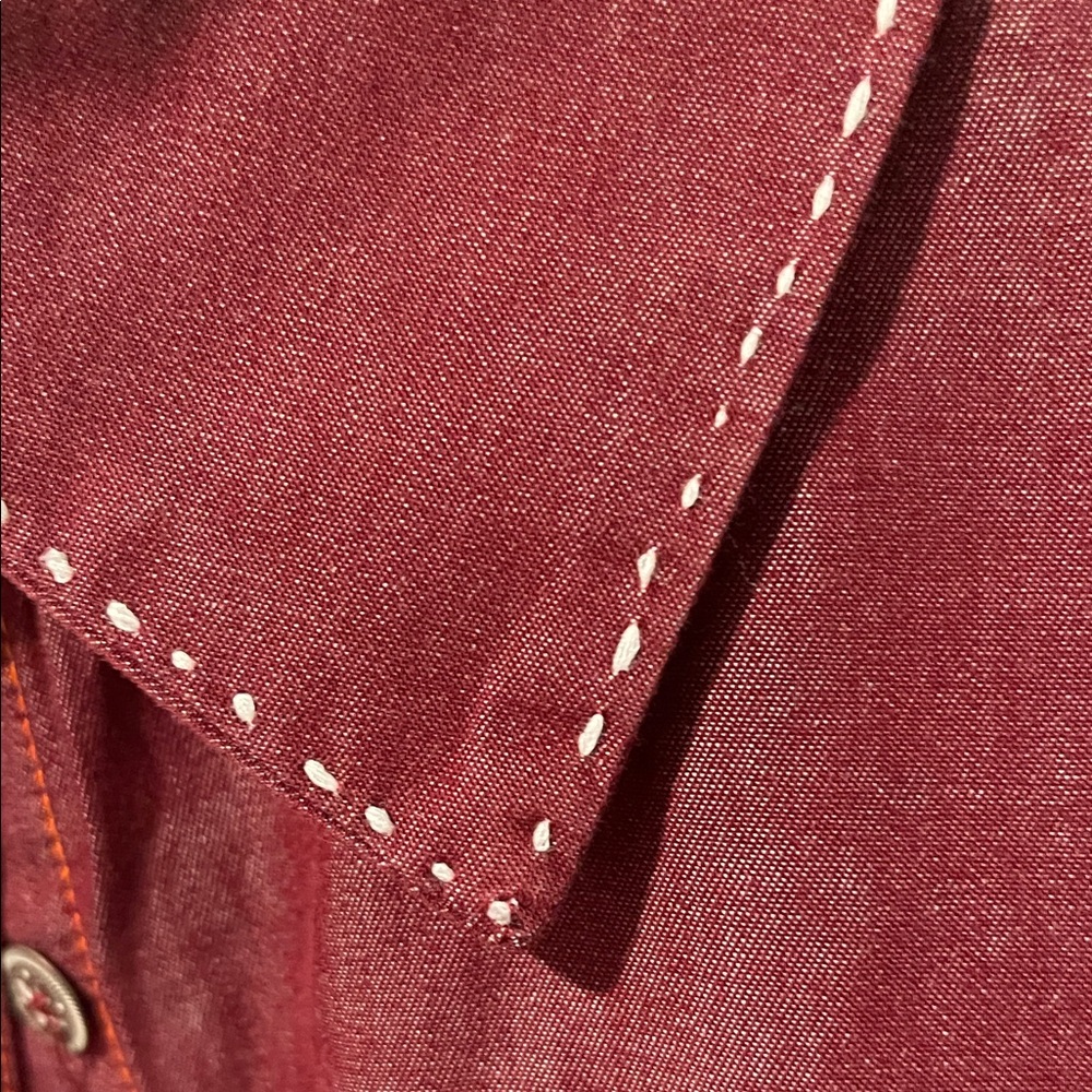 Red Button-Up Shirt - Picture 3 of 4
